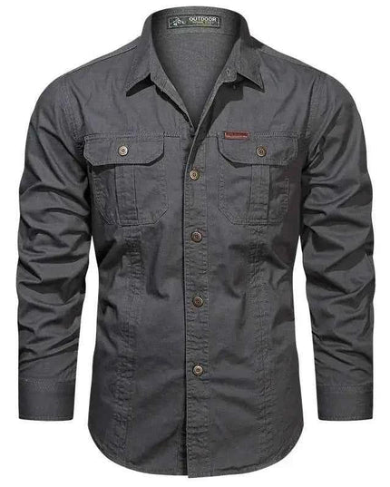 Cargo Shirts for Men Long Sleeve Casual Cotton Shirts - Next Level