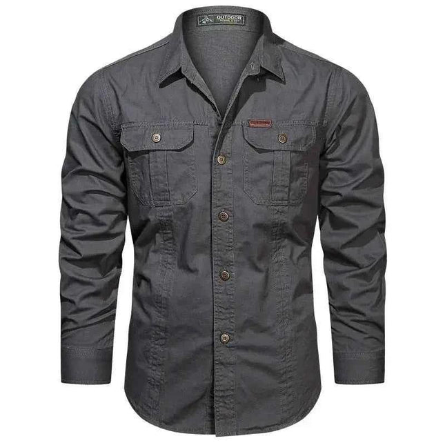 Cargo Shirts for Men Long Sleeve Casual Cotton Shirts - Next Level
