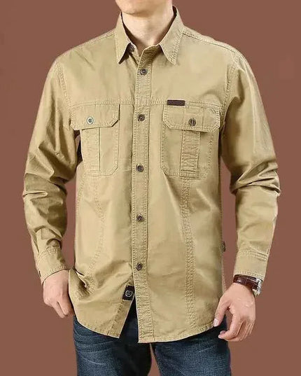 Cargo Shirts for Men Long Sleeve Casual Cotton Shirts - Next Level