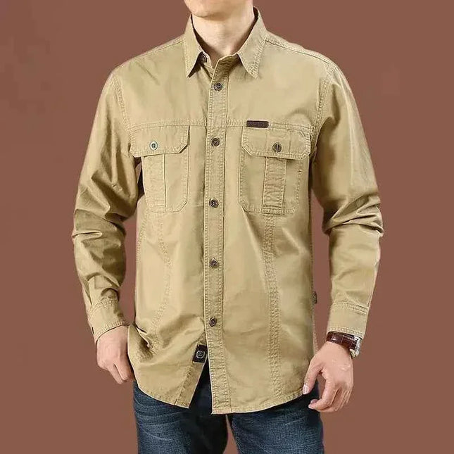 Cargo Shirts for Men Long Sleeve Casual Cotton Shirts - Next Level