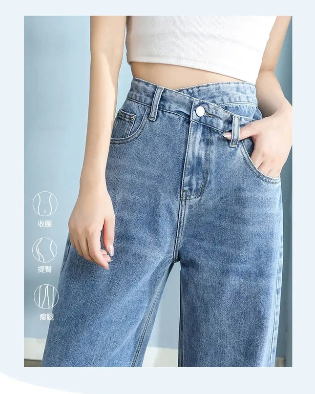 High Quality Wide Leg Cotton Jeans for Women - Stylish Denim Fashion - Next Level