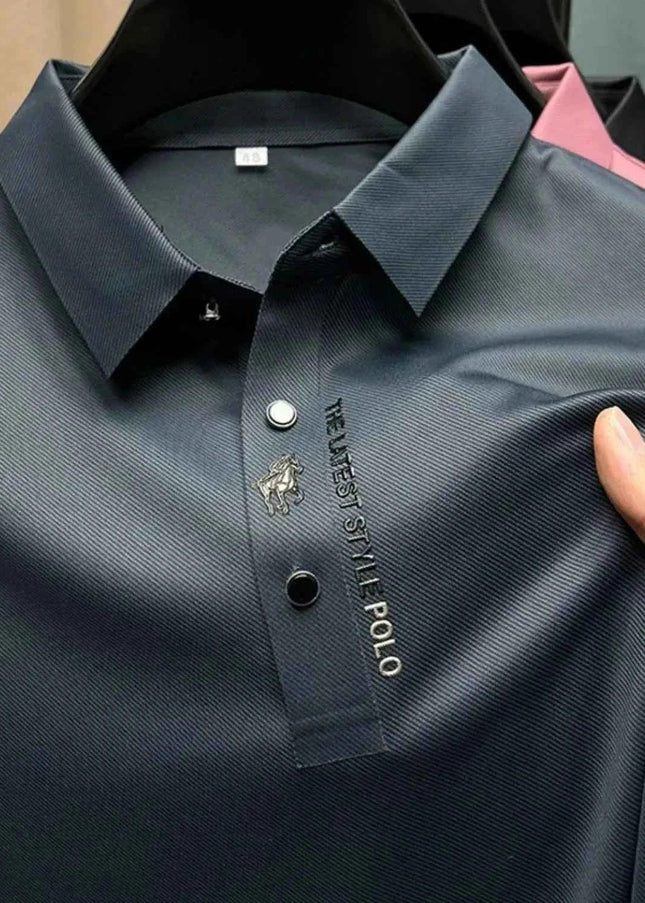 Ice Silk Embroidery Polo Shirt 2025 New Summer Lapel - Next Level