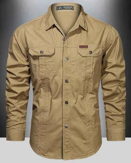 Cargo Shirts for Men Long Sleeve Casual Cotton Shirts - Next Level