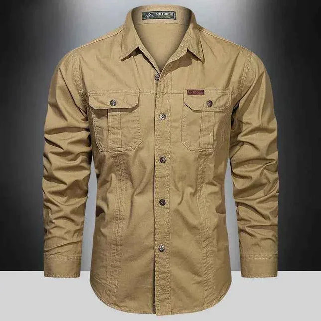 Cargo Shirts for Men Long Sleeve Casual Cotton Shirts - Next Level