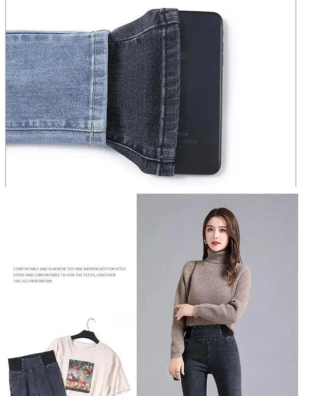 Elastic Waist Skinny Jeans Women for Spring Fashion - Next Level