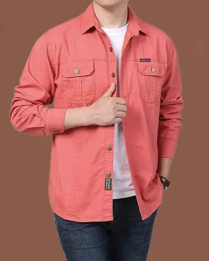 Cargo Shirts for Men Long Sleeve Casual Cotton Shirts - Next Level