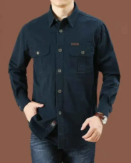 Cargo Shirts for Men Long Sleeve Casual Cotton Shirts - Next Level