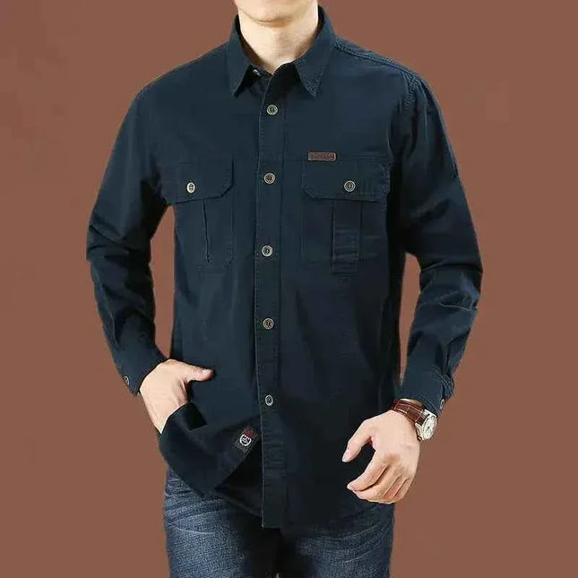 Cargo Shirts for Men Long Sleeve Casual Cotton Shirts - Next Level