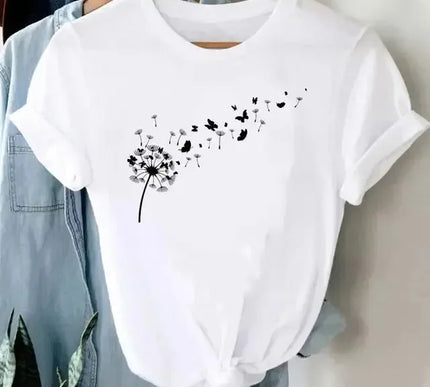 Damen Löwenzahn Top - Neues Rundhalsdruck Design - Next Level