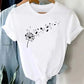 Women's Dandelion Pattern Top - New Round Neck Printed Style - Next Level