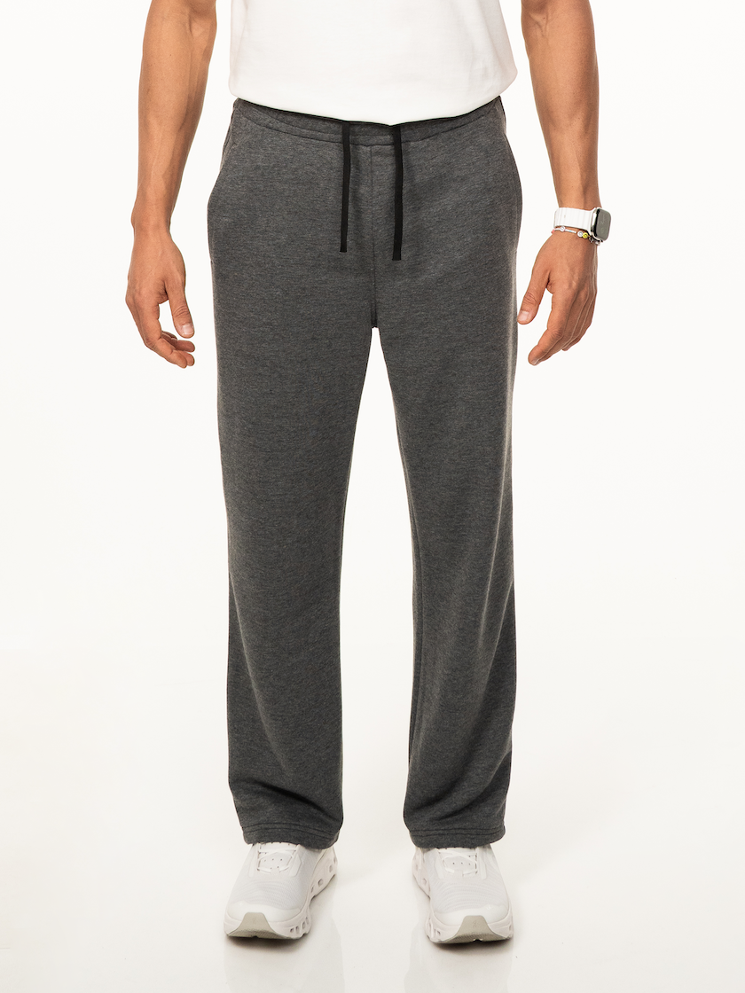 Bequeme Next Level Relaxhose in Anthrazit Melange, mit elastischem Bund und lockerer Passform, ideal für Freizeit und Komfort.