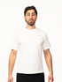 Weißes Next Level T-Shirt SL-229 mit rundem Halsausschnitt und weicher Baumwollqualität, frontal fotografiert.