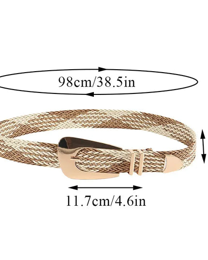Women's Braided Belt with Irregular Metal Clasp - Next Level