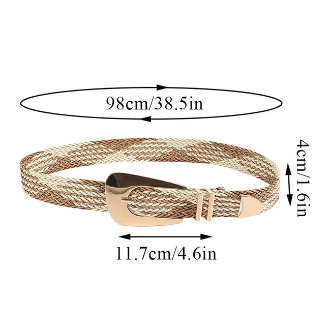 Women's Braided Belt with Irregular Metal Clasp - Next Level
