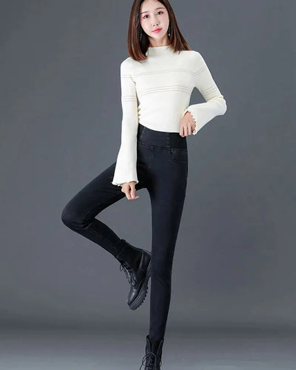 Elastic Waist Skinny Jeans Women for Spring Fashion - Next Level