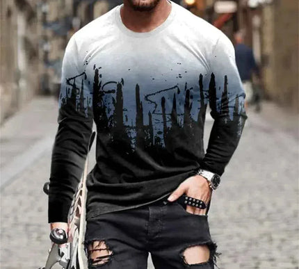 Retro Graffiti T-shirt - 3D Print Summer Men's Round Neck Tee - Next Level