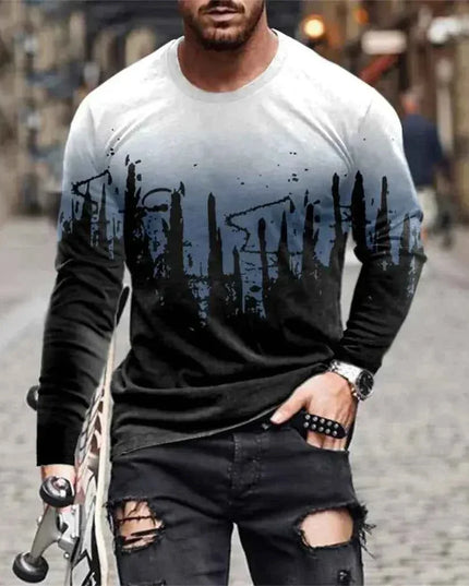 Retro Graffiti T-shirt - 3D Print Summer Men's Round Neck Tee - Next Level