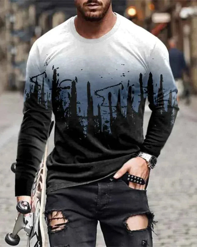 Retro Graffiti T-shirt - 3D Print Summer Men's Round Neck Tee - Next Level