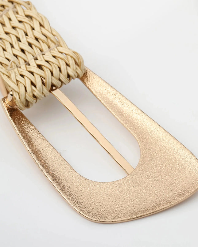 Women's Braided Belt with Irregular Metal Clasp - Next Level