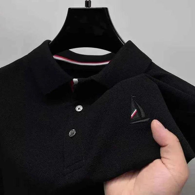 Brand Luxury Men's Polo Shirt Lapel Sailboat Embroidered - Next Level