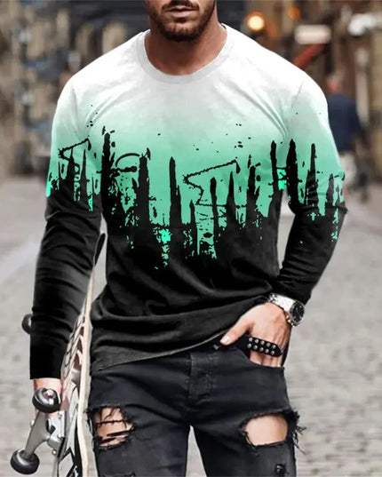 Retro Graffiti 3D Print Summer Men’s Round Neck T shirt CT2024XQ549 / M