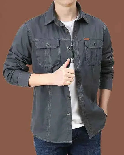Cargo Shirts for Men Long Sleeve Casual Cotton Shirts - Next Level