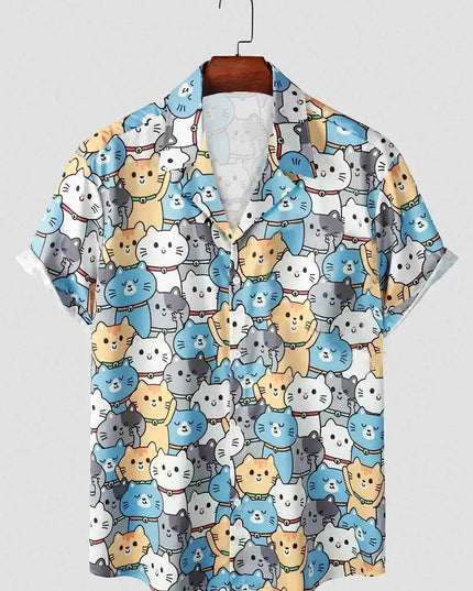 Unisex Fashion Cute Cat Print Casual Wear for Men - Next Level