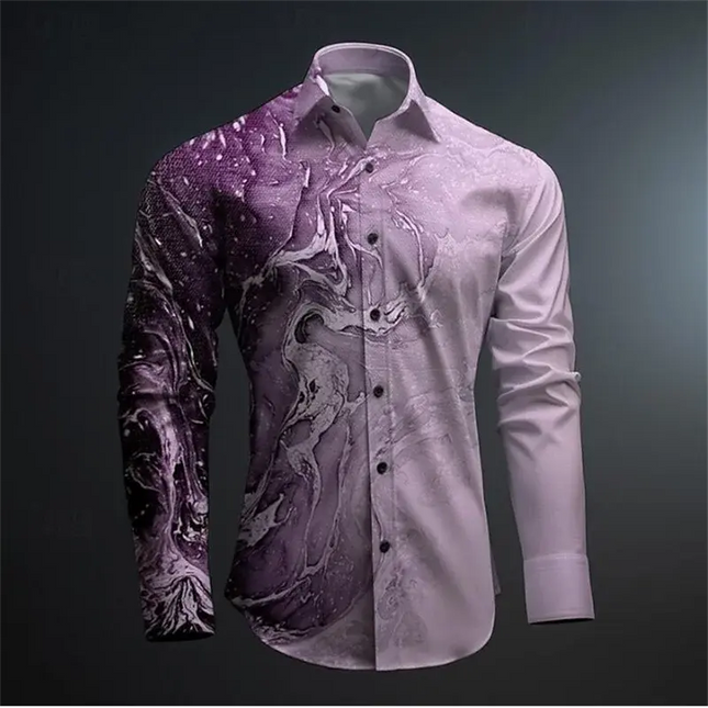 Men's 3D Printed Business Casual Shirt for Spring and Summer - Next Level