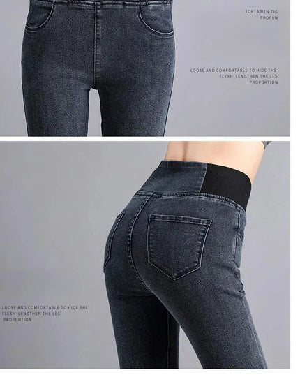 Elastic Waist Skinny Jeans Women for Spring Fashion - Next Level