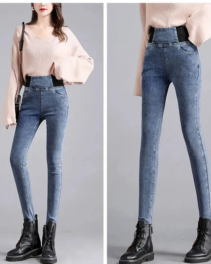 Elastic Waist Skinny Jeans Women for Spring Fashion - Next Level