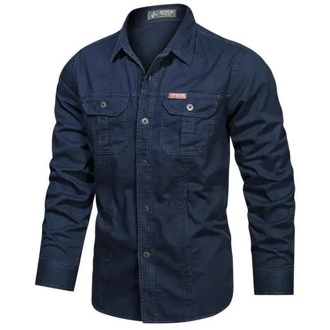 Cargo Shirts for Men Long Sleeve Casual Cotton Shirts - Next Level