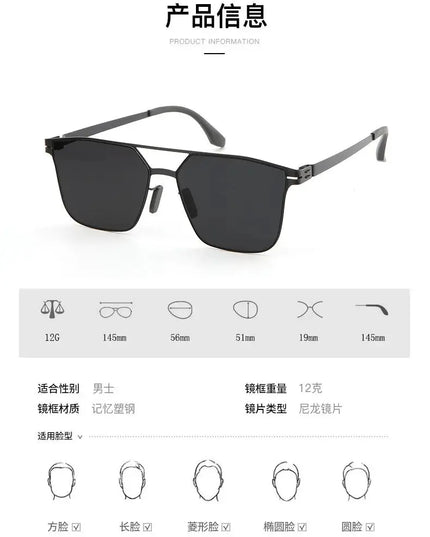 Polarized Sunglasses Men Fashion Square Big Frame for Stylish Eye Protection - Next Level