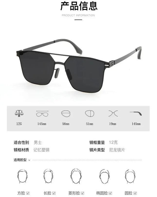 Polarized Sunglasses Men Fashion Square Big Frame for Stylish Eye Protection - Next Level