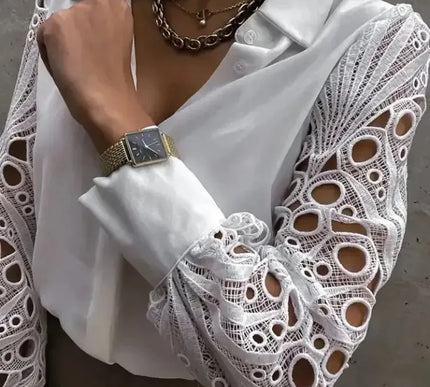 Weiße Spitzenbluse Damen - Elegante und sexy Herbstmode für Frauen - Next Level