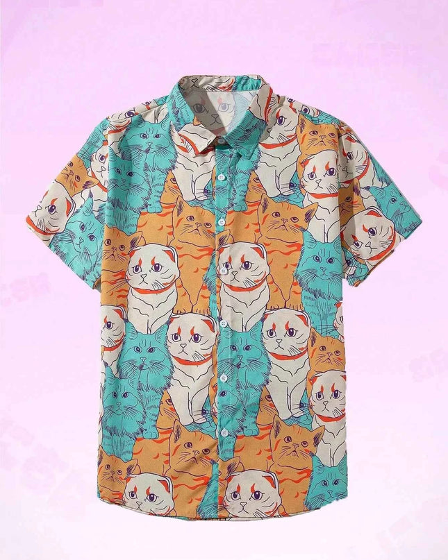 Unisex Fashion Cute Cat Print Casual Wear for Men - Next Level