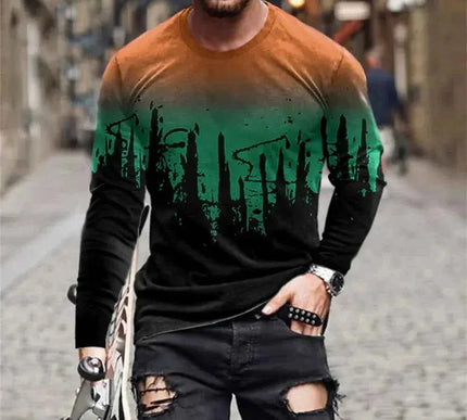 Retro Graffiti T-shirt - 3D Print Summer Men's Round Neck Tee - Next Level