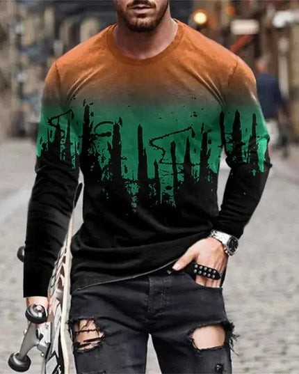 Retro Graffiti T-shirt - 3D Print Summer Men's Round Neck Tee - Next Level