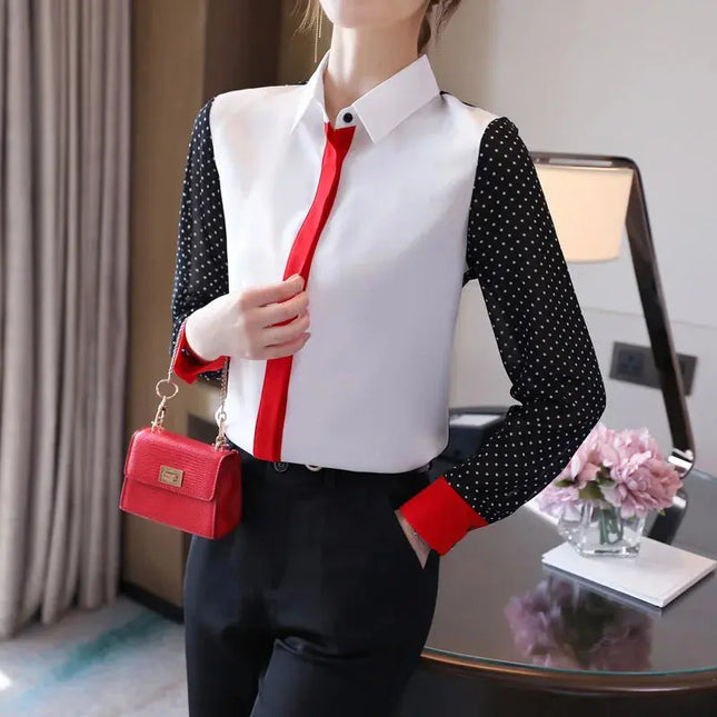 Office Lady Loose Lace Chiffon Shirts for Spring Fashion - Next Level