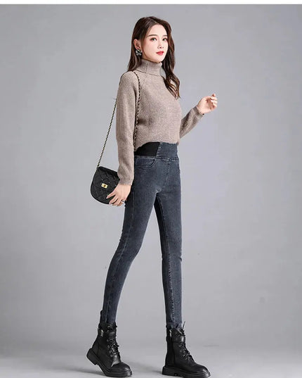 Elastic Waist Skinny Jeans Women for Spring Fashion - Next Level