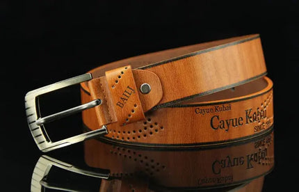 Men's Luxury Belt with Pin Buckle & Letter Print – Elevate Your Style - Next Level