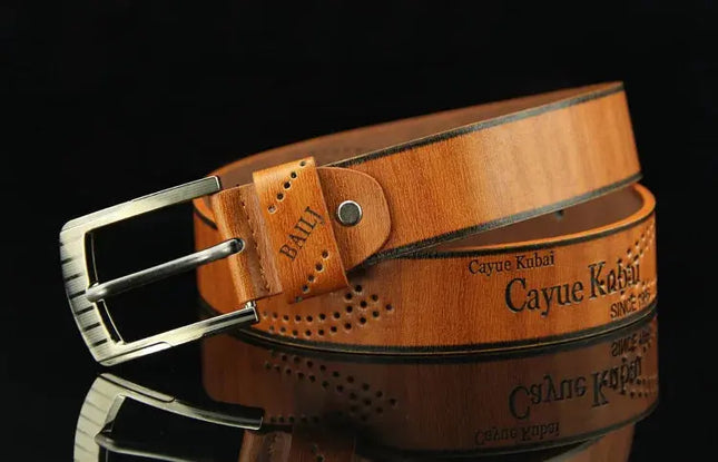 Men's Luxury Belt with Pin Buckle & Letter Print – Elevate Your Style - Next Level