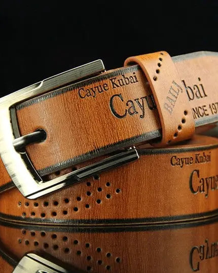 Men's Luxury Belt with Pin Buckle & Letter Print – Elevate Your Style - Next Level