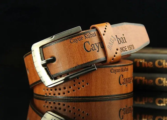 Men's Luxury Belt with Pin Buckle & Letter Print – Elevate Your Style - Next Level