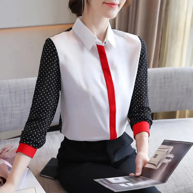 Office Lady Loose Lace Chiffon Shirts for Spring Fashion - Next Level