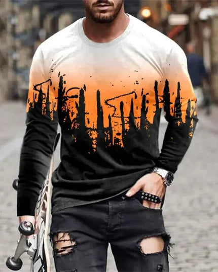 Retro Graffiti T-shirt - 3D Print Summer Men's Round Neck Tee - Next Level