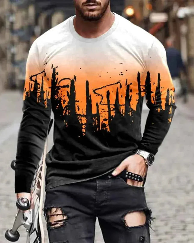 Retro Graffiti T-shirt - 3D Print Summer Men's Round Neck Tee - Next Level