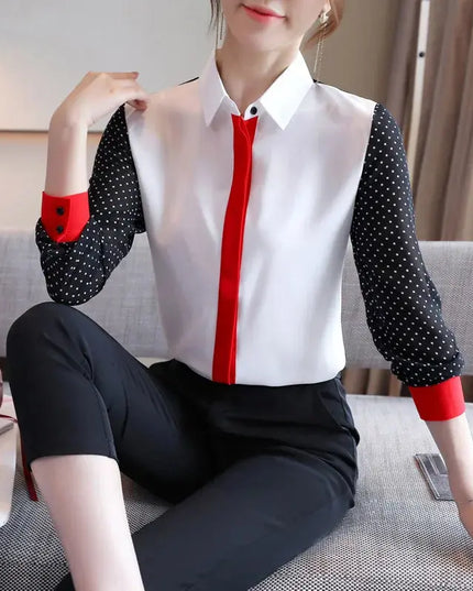 Office Lady Loose Lace Chiffon Shirts for Spring Fashion - Next Level