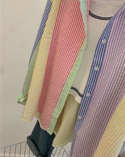 Ladies Casual Stripe Blouse - Fashionable Striped Shirts for Women - Next Level