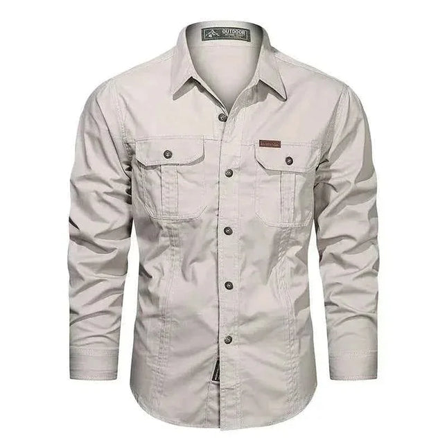 Cargo Shirts for Men Long Sleeve Casual Cotton Shirts - Next Level