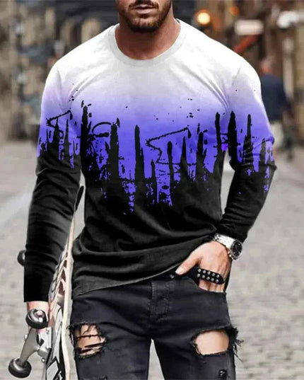 Retro Graffiti T-shirt - 3D Print Summer Men's Round Neck Tee - Next Level